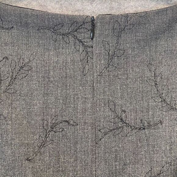 Harold's Dress Women's Size 8 Gray Wool Sleeveless Floral Pencil Embroidered EUC - Picture 14 of 16